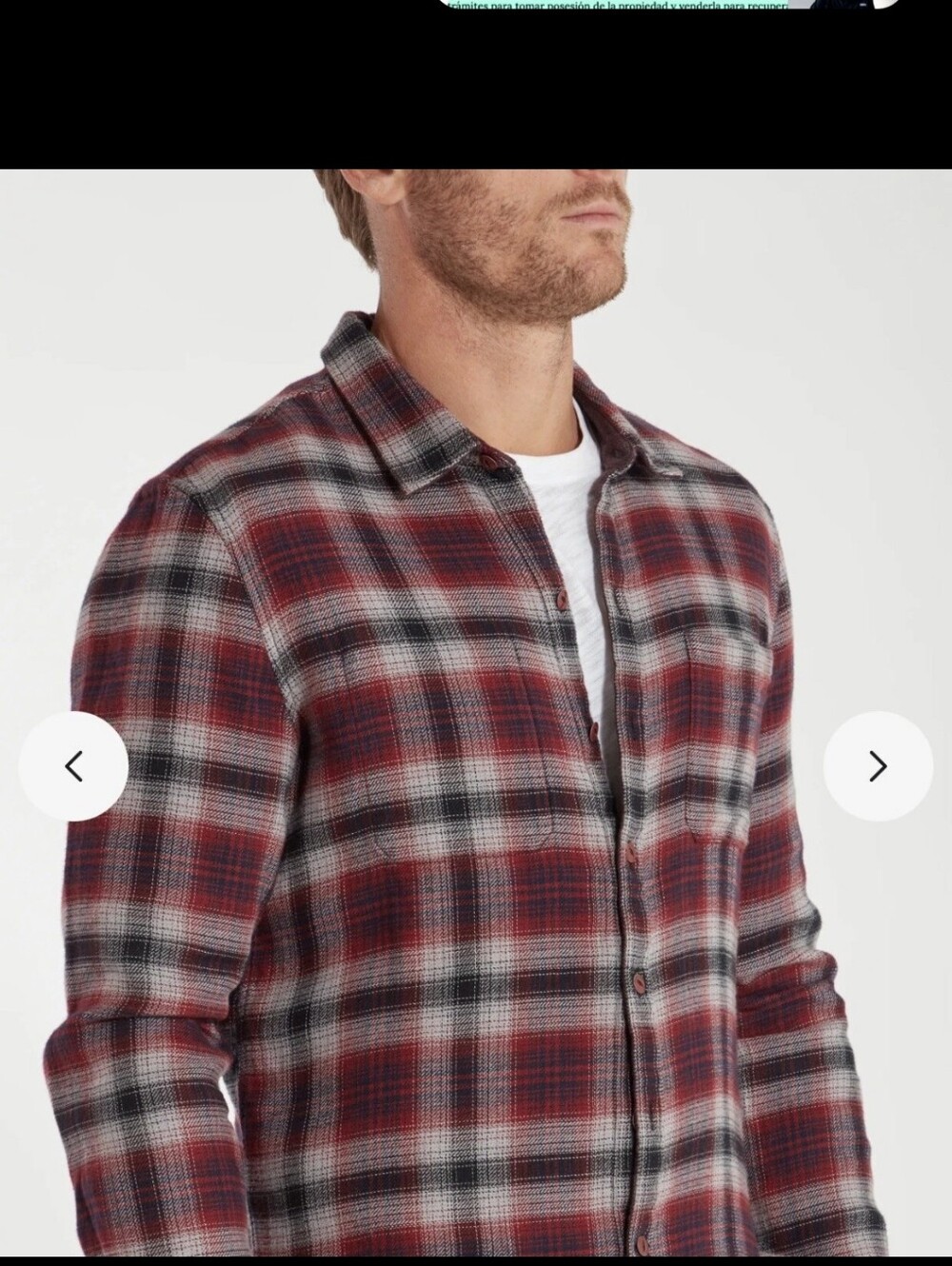 John Varvatos Red and Black Plaid Flannel Button-Down Shirt